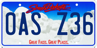 SD license plate 0ASZ36