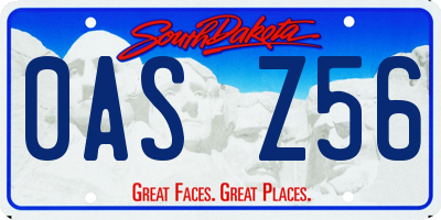 SD license plate 0ASZ56