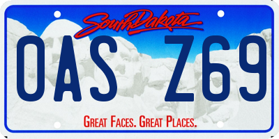SD license plate 0ASZ69