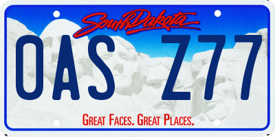 SD license plate 0ASZ77