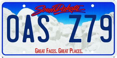 SD license plate 0ASZ79