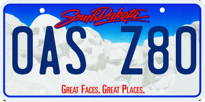 SD license plate 0ASZ80