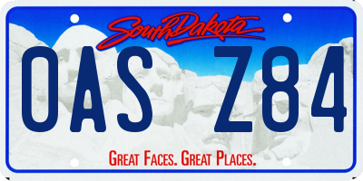 SD license plate 0ASZ84