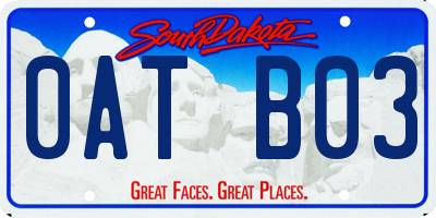 SD license plate 0ATB03