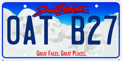 SD license plate 0ATB27