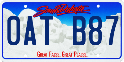 SD license plate 0ATB87