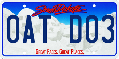 SD license plate 0ATD03