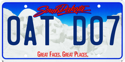 SD license plate 0ATD07