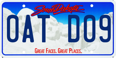 SD license plate 0ATD09