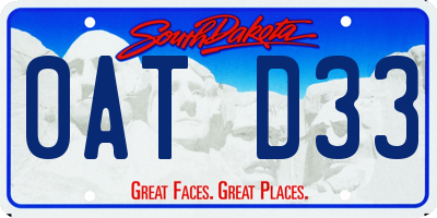 SD license plate 0ATD33