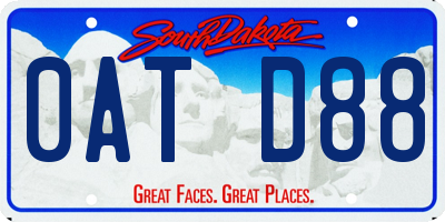 SD license plate 0ATD88