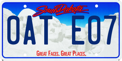 SD license plate 0ATE07