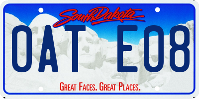 SD license plate 0ATE08