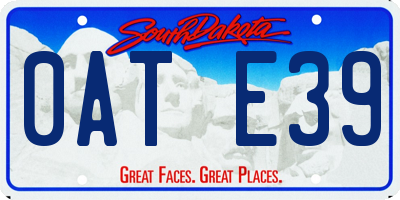 SD license plate 0ATE39