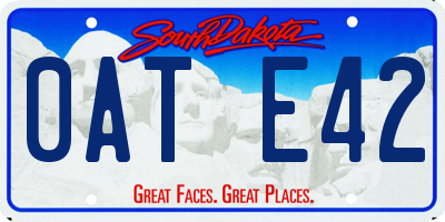 SD license plate 0ATE42