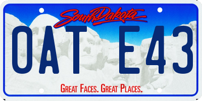 SD license plate 0ATE43