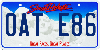 SD license plate 0ATE86