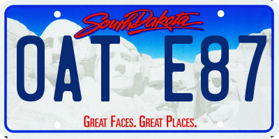 SD license plate 0ATE87