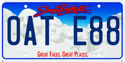 SD license plate 0ATE88