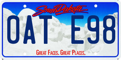 SD license plate 0ATE98