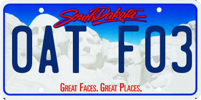 SD license plate 0ATF03