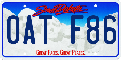 SD license plate 0ATF86