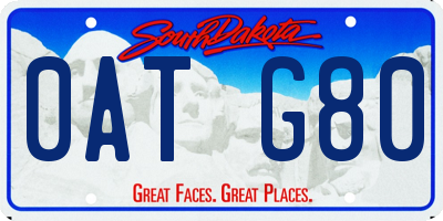 SD license plate 0ATG80