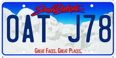 SD license plate 0ATJ78