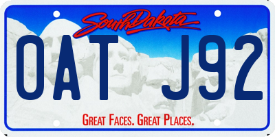 SD license plate 0ATJ92