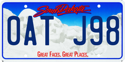 SD license plate 0ATJ98