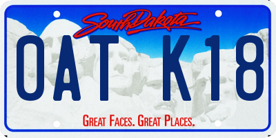 SD license plate 0ATK18