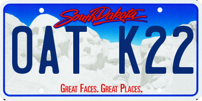 SD license plate 0ATK22