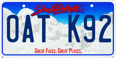 SD license plate 0ATK92