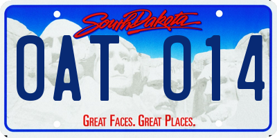 SD license plate 0ATO14
