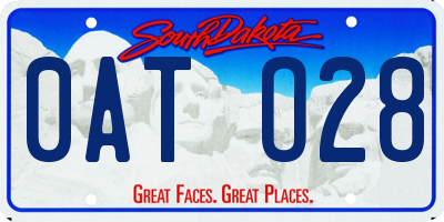 SD license plate 0ATO28