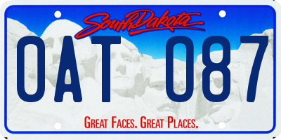 SD license plate 0ATO87