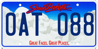 SD license plate 0ATO88