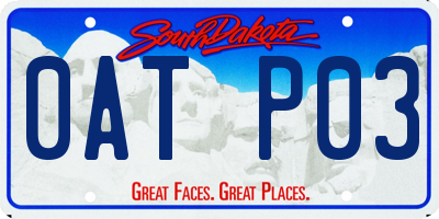 SD license plate 0ATP03