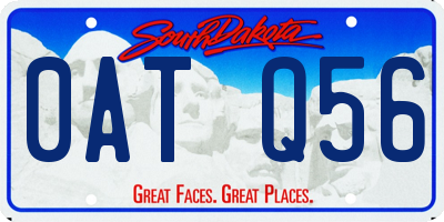 SD license plate 0ATQ56