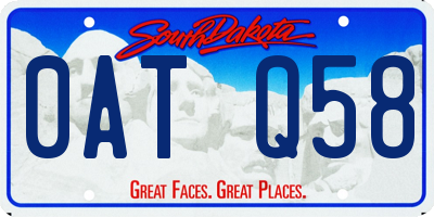 SD license plate 0ATQ58