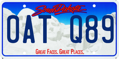 SD license plate 0ATQ89