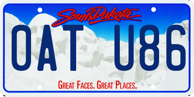 SD license plate 0ATU86