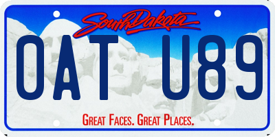 SD license plate 0ATU89