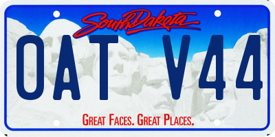 SD license plate 0ATV44