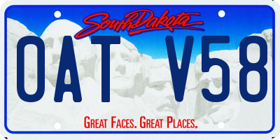 SD license plate 0ATV58