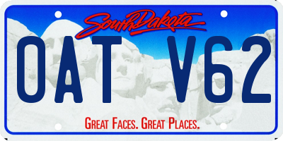 SD license plate 0ATV62