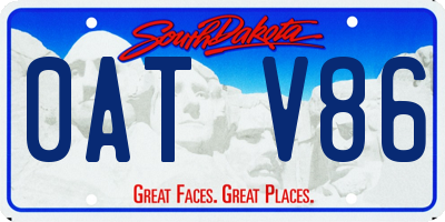 SD license plate 0ATV86