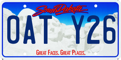 SD license plate 0ATY26