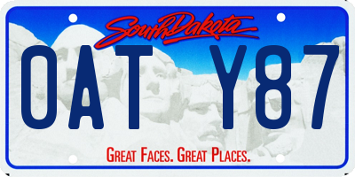 SD license plate 0ATY87