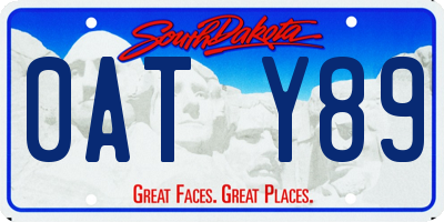 SD license plate 0ATY89